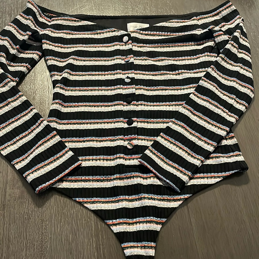 Privacy please off the shoulder bodysuit